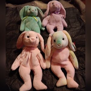 NWT TY BEANIE BABIES FLOPPITY PVC, HIPPITY, HOPPITY & HIPPY